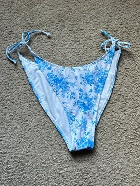 Wild Fable Blue Floral Tie Side Bikini Bottoms